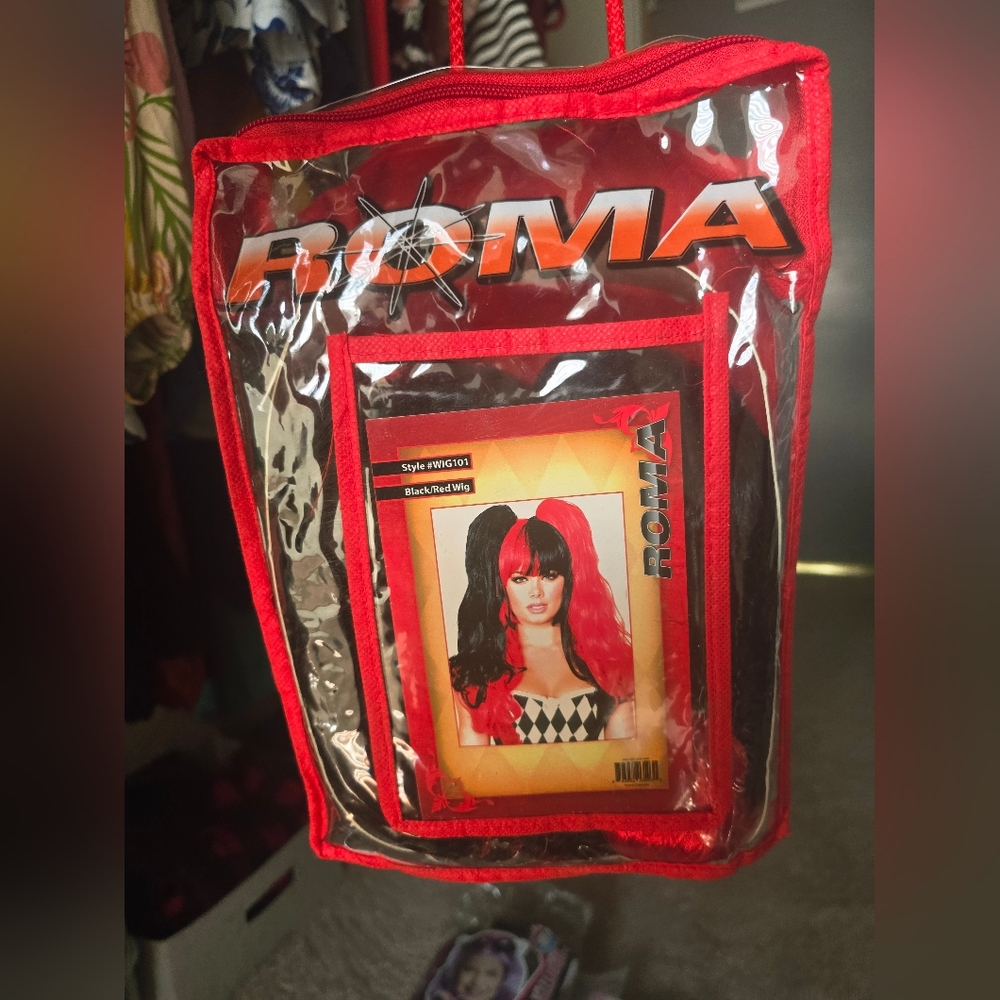 Roma Vibrant Red and Black Wig